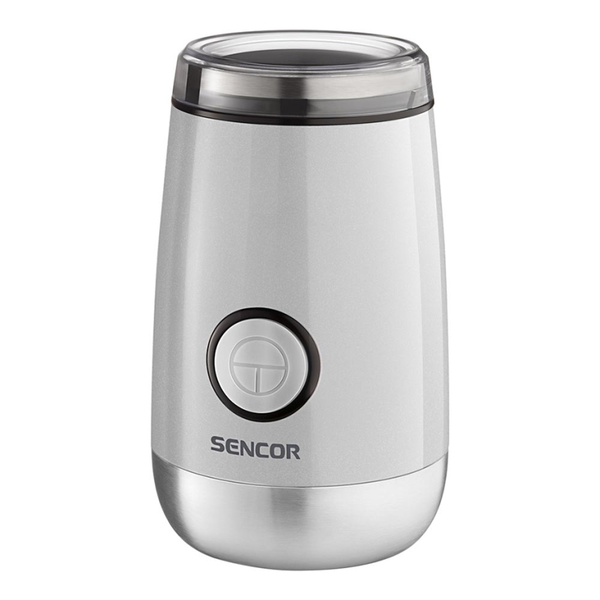 Sencor - Hλεκτρικός μύλος καφέ 60 g 150W/230V λευκό/ματ χρώμιο