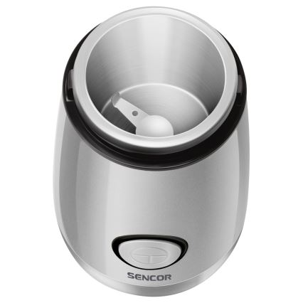 Sencor - Hλεκτρικός μύλος καφέ 60 g 150W/230V λευκό/ματ χρώμιο