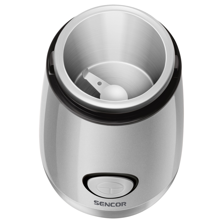 Sencor - Hλεκτρικός μύλος καφέ 60 g 150W/230V λευκό/ματ χρώμιο