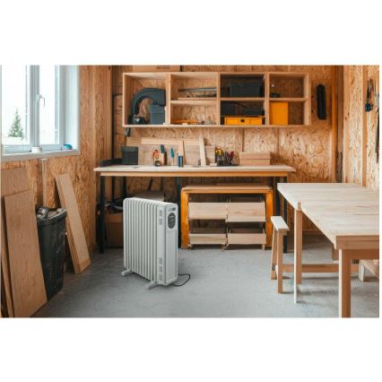 Sencor - Ηλεκτρικό καλοριφέρ λαδιού με 13 πτερύγια 1000/2500W/230V λευκό + τηλεχειριστήριο