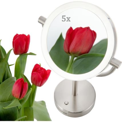 Sencor - Καθρέφτης καλλυντικών με LED φωτισμό LED/5W/230V από ανοξείδωτο ατσάλι