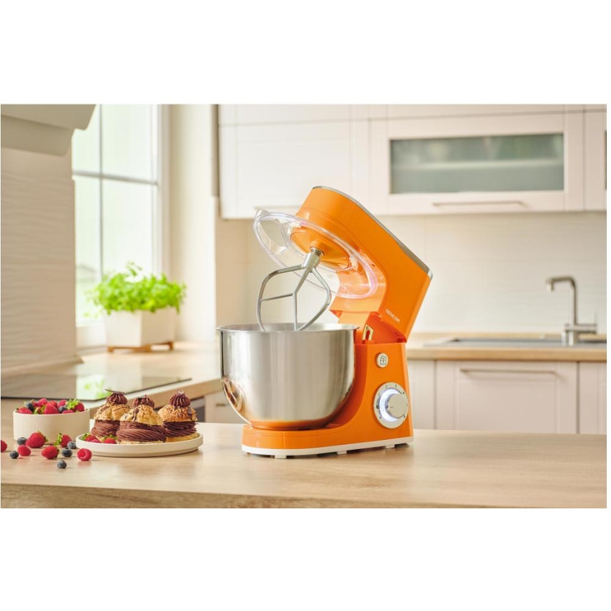 Sencor - Κουζινομηχανή με ανοξείδωτο κάδο 1300W/230V, πορτοκαλί