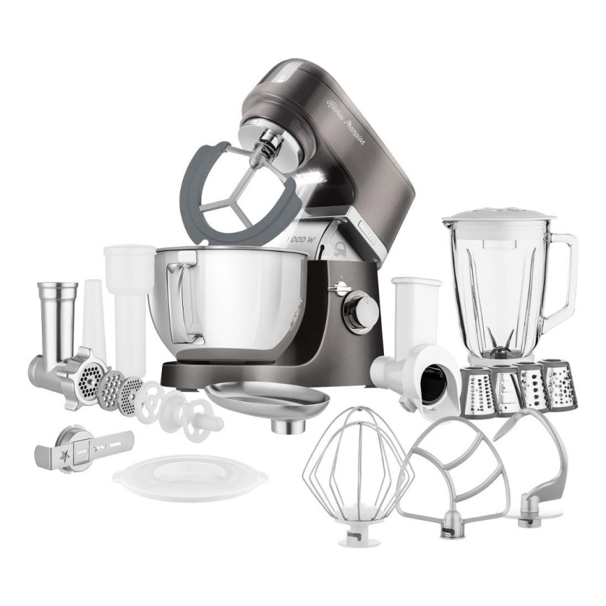 Sencor - Κουζινομηχανή με μπολ από ανοξείδωτο ατσάλι 1000W/230V γκρι