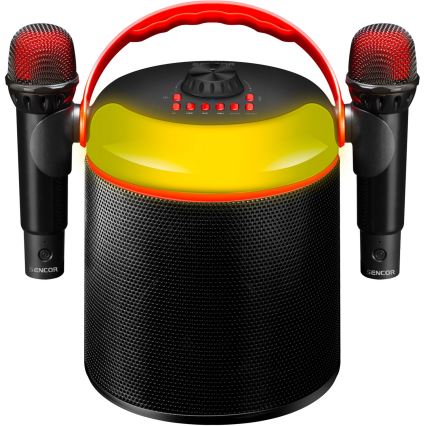 Sencor - LED Ηχείο με ασύρματα μικρόφωνα 4000 mAh + 2x 1200 mAh