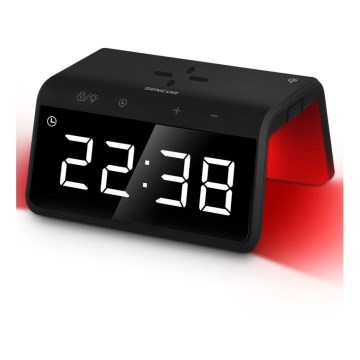 Sencor - LED RGB Ρολόι ξυπνητήρι με ασύρματη φόρτιση 10W/1xCR2032
