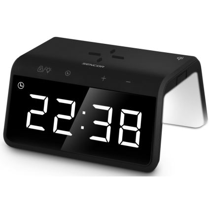 Sencor - LED RGB Ρολόι ξυπνητήρι με ασύρματη φόρτιση 10W/1xCR2032