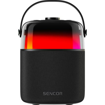 Sencor - LED RGB Ηχείο με ασύρματα μικρόφωνα 35W 8000 mAh IPX5 μαύρο