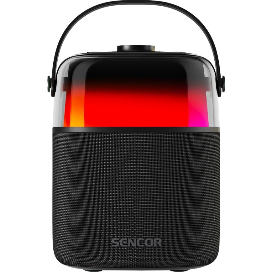 Sencor - LED RGB Ηχείο με ασύρματα μικρόφωνα 35W 8000 mAh IPX5 μαύρο