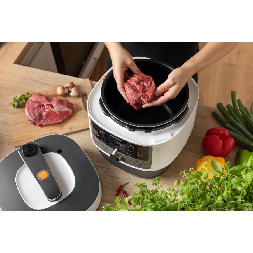 Sencor - Multifunctional electric pressure cooker 5,5 l 1000W/230V λευκό/μαύρο