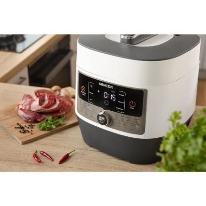 Sencor - Multifunctional electric pressure cooker 5,5 l 1000W/230V λευκό/μαύρο