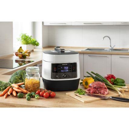 Sencor - Multifunctional electric pressure cooker 5,5 l 1000W/230V λευκό/μαύρο