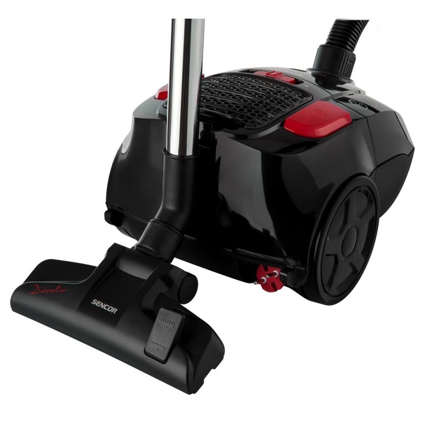 Sencor - Ηλεκτρική σκούπα με σακούλα 3 l 700W/230V μαύρο/κόκκινο