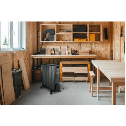 Sencor - Ηλεκτρικό καλοριφέρ λαδιού με 11 στοιχεία 1000/1200/2400W/230V Wi-Fi μαύρο