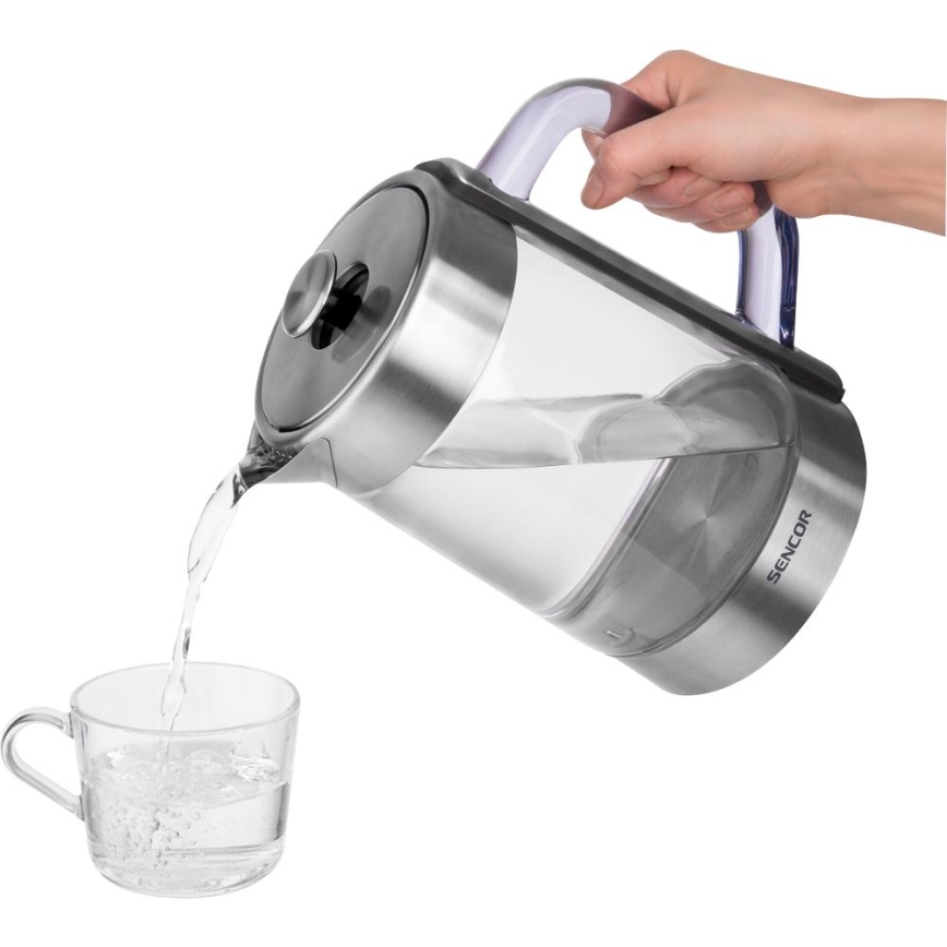 Sencor - Ηλεκτρικός βραστήρας ταχείας βρασμού με ρύθμιση θερμοκρασίας, 1,5 l, 1500 W / 230 V, ανοξείδωτος