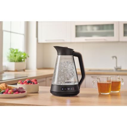 Sencor - Ηλεκτρικός βραστήρας ταχείας βρασμού με ρύθμιση θερμοκρασίας 1,5 l 2150W/230V μαύρος/ροζ χρυσό