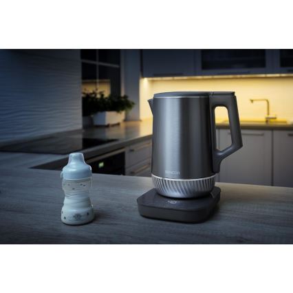 Sencor - Ηλεκτρικός βραστήρας με ρύθμιση θερμοκρασίας, χωρητικότητας 1,7 l, 1800W/230V, ανοξείδωτος