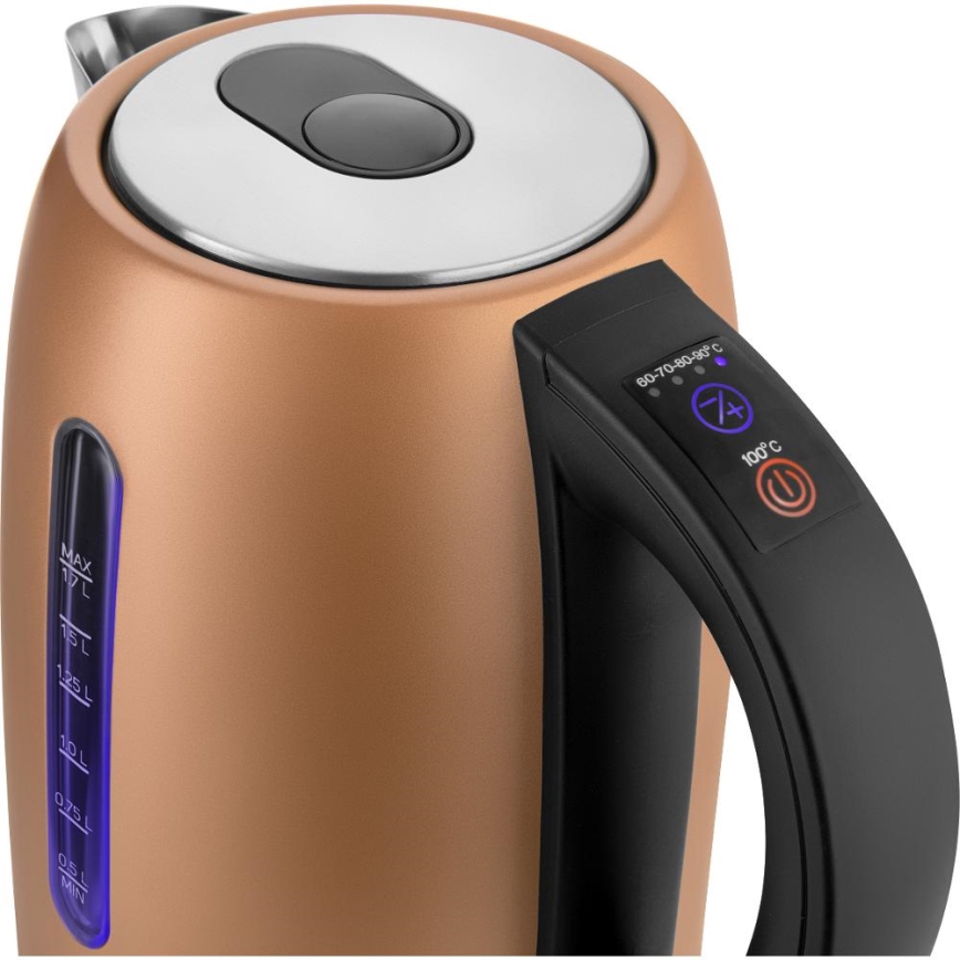 Sencor - Ηλεκτρικός βραστήρας με θερμορύθμιση 1,7 l 2150W/230V χάλκινος