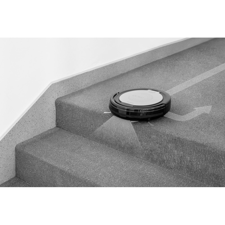 Sencor - Σκούπα ρομπότ με σφουγγαρίστρα 2σε1 15W/14,4V 1500 mAh μαύρο