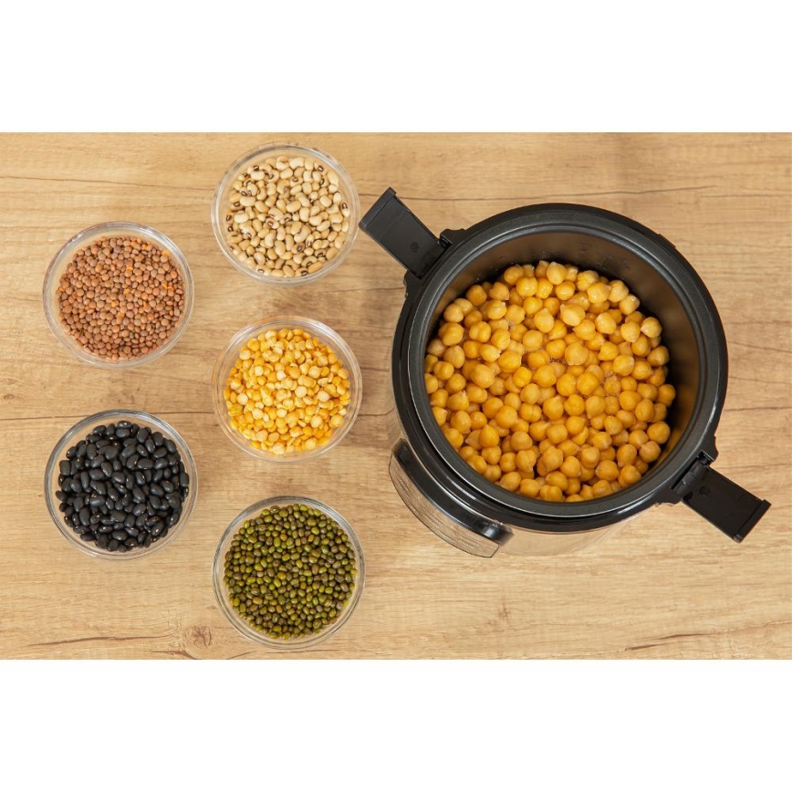 Sencor - Πολυλειτουργικός ρυζομάγειρας 350W/230V 0,6 l ανοξείδωτος/μαύρος