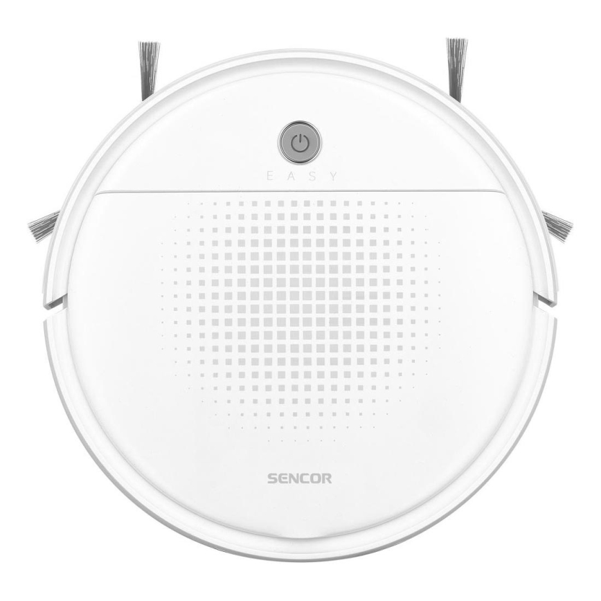 Sencor - Ρομποτική σκούπα με σφουγγαρίστρα 2 σε 1 18W/1500 mAh λευκή + τηλεχειριστήριο