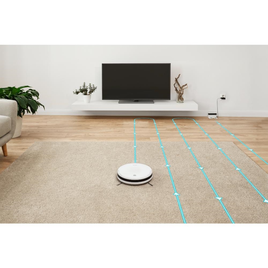 Sencor - Robotic vacuum cleaner με ένα mop 2σε1 18W/1500 mAh λευκό + τηλεχειριστήριο