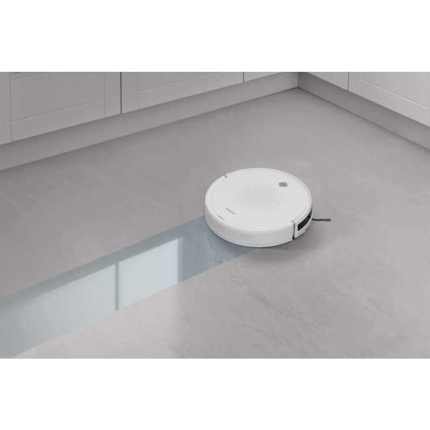 Sencor - Robotic vacuum cleaner με ένα mop 2σε1 18W/1500 mAh λευκό + τηλεχειριστήριο