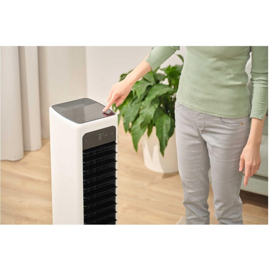 Sencor - Smart mobile air cooler 60W/230V Wi-Fi λευκό + τηλεχειριστήριο