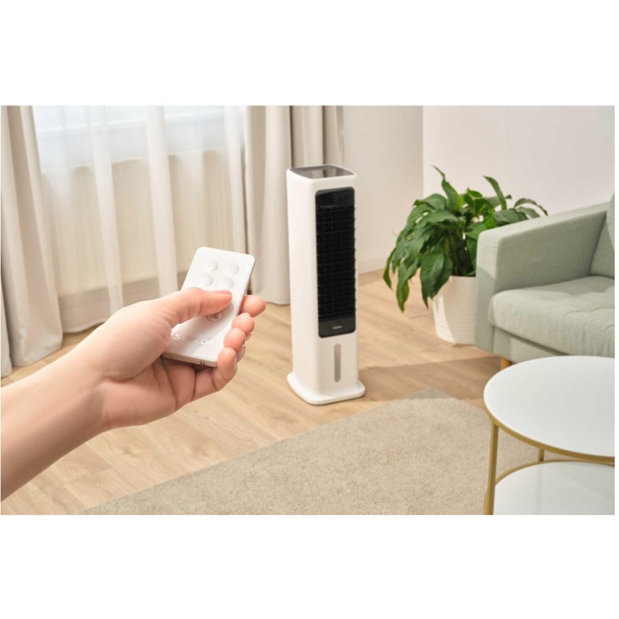 Sencor - Smart mobile air cooler 60W/230V Wi-Fi λευκό + τηλεχειριστήριο