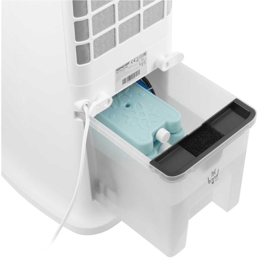 Sencor - Smart mobile air cooler 60W/230V Wi-Fi λευκό + τηλεχειριστήριο