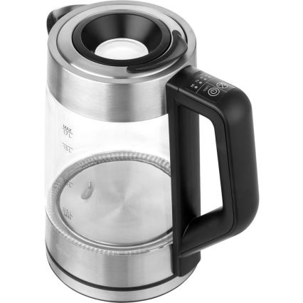 Sencor - Ταχυβραστήρας με ρύθμιση θερμοκρασίας 1,7 l 2200W/230V ματ χρώμιο/μαύρο