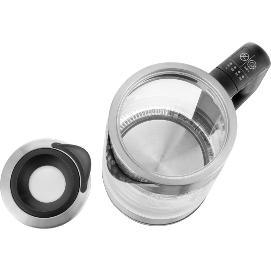 Sencor - Ταχυβραστήρας με ρύθμιση θερμοκρασίας 1,7 l 2200W/230V ματ χρώμιο/μαύρο