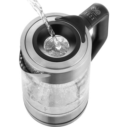 Sencor - Ταχυβραστήρας με ρύθμιση θερμοκρασίας 1,7 l 2200W/230V ματ χρώμιο/μαύρο