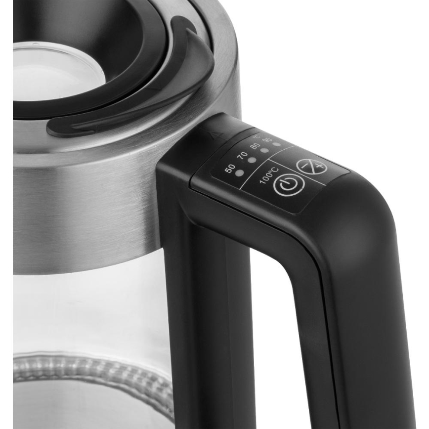 Sencor - Ταχυβραστήρας με ρύθμιση θερμοκρασίας 1,7 l 2200W/230V ματ χρώμιο/μαύρο