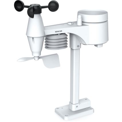 Sencor - Επαγγελματικός μετεωρολογικός σταθμός με έγχρωμη οθόνη LCD, τροφοδοσία 1xCR2032 + 3xAA, Wi-Fi