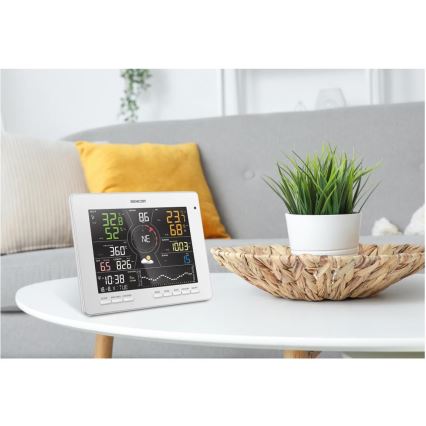 Sencor - Επαγγελματικός μετεωρολογικός σταθμός με έγχρωμη οθόνη LCD 5V 1xCR2032 + 3xAA + 2xAA Wi-Fi Tuya