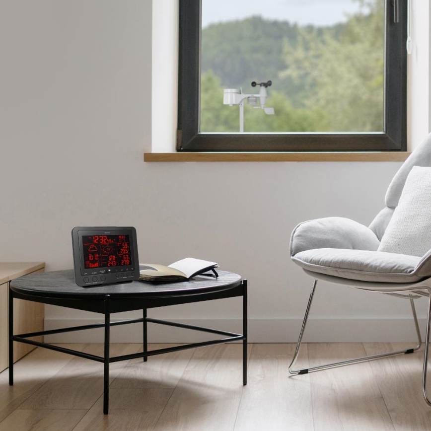 Sencor - Επαγγελματικός μετεωρολογικός σταθμός με έγχρωμη οθόνη LCD 5V/1xCR2032 + 3xAA