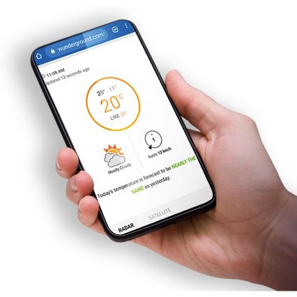 Sencor - Επαγγελματικός μετεωρολογικός σταθμός με έγχρωμη οθόνη LCD 5V/1xCR2032 + 3xAA Wi-Fi