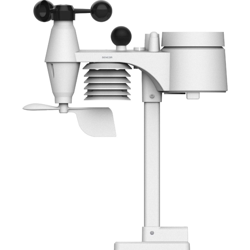 Sencor - Επαγγελματικός μετεωρολογικός σταθμός με έγχρωμη οθόνη LCD και ξυπνητήρι, 5V/1xCR2032 + 3xAA