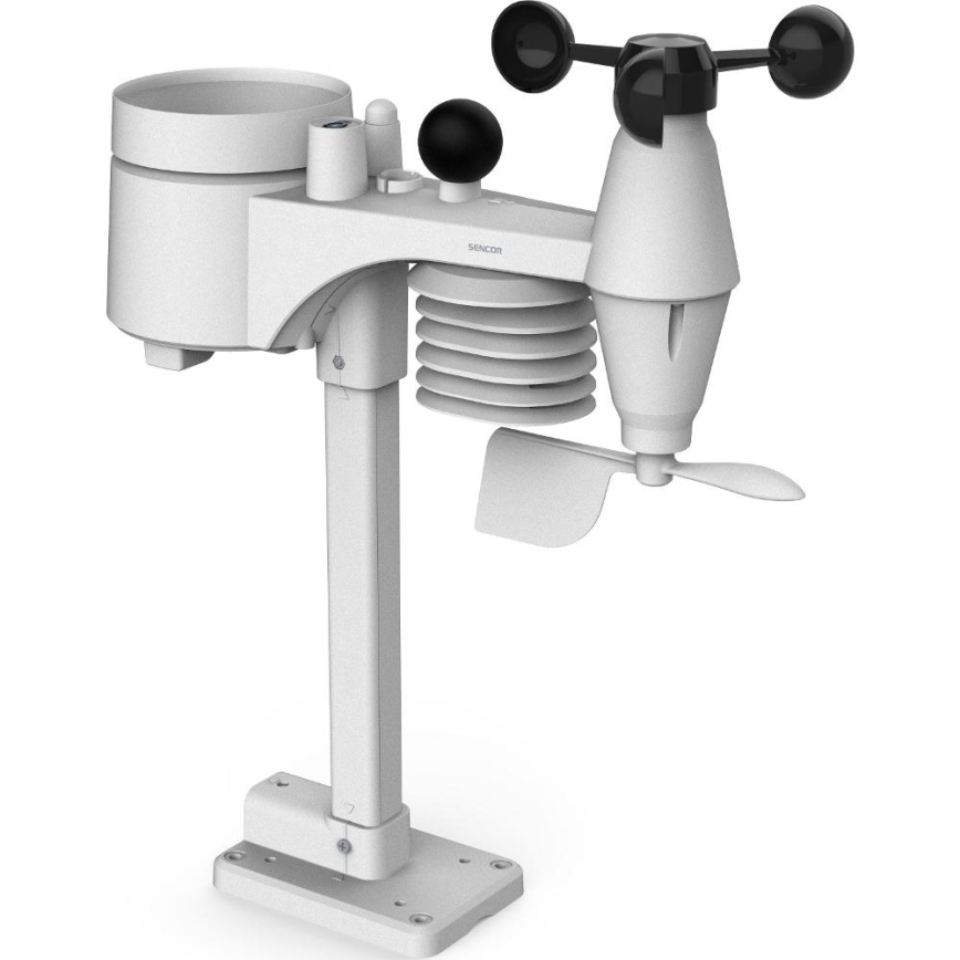 Sencor - Επαγγελματικός μετεωρολογικός σταθμός με έγχρωμη οθόνη LCD και ξυπνητήρι, 5V/1xCR2032 + 3xAA