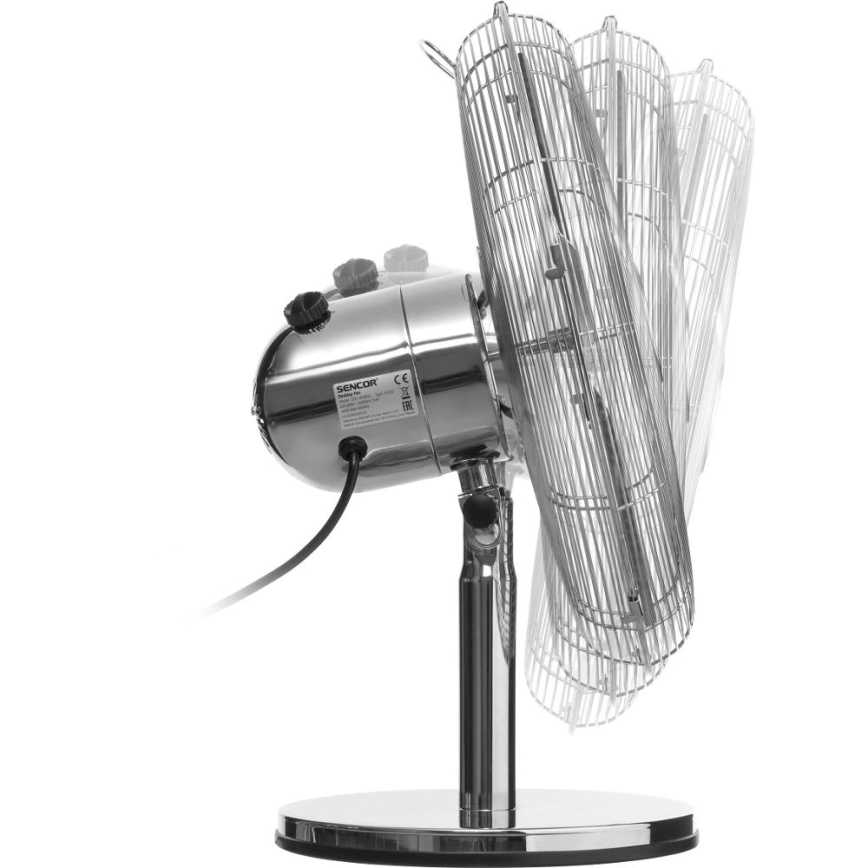 Sencor - Επιτραπέζιος ανεμιστήρας 50W/230V σε γυαλιστερό χρώμιο