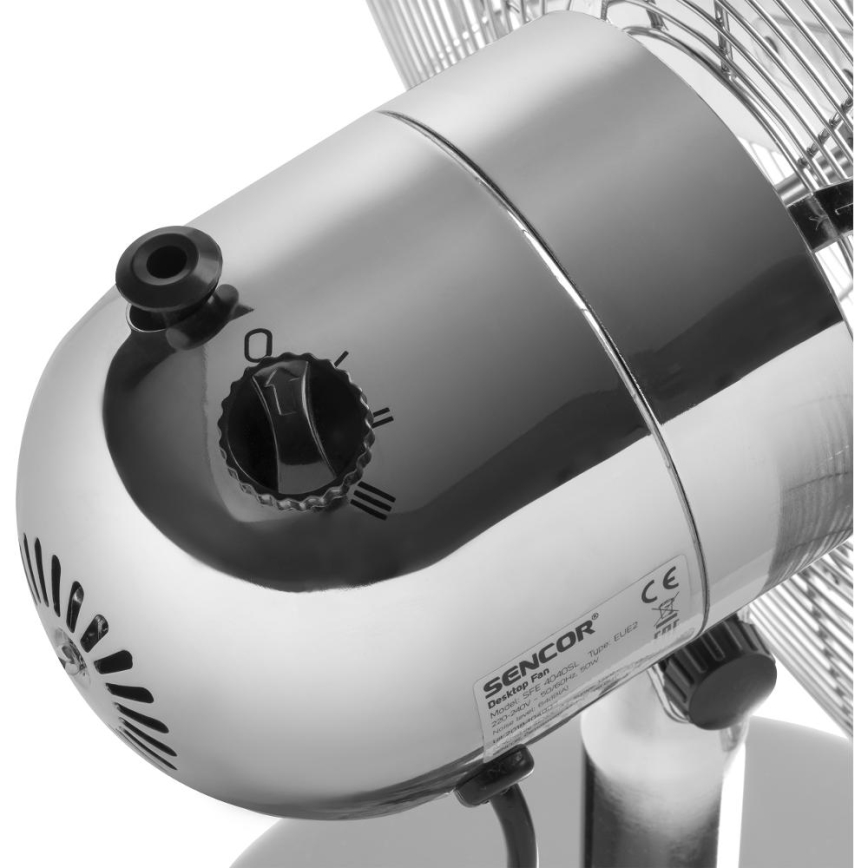 Sencor - Επιτραπέζιος ανεμιστήρας 50W/230V σε γυαλιστερό χρώμιο