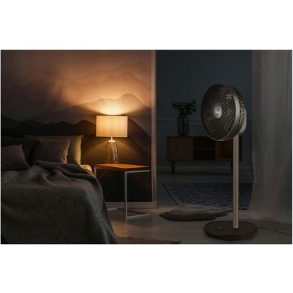 Sencor - Ανεμιστήρας δαπέδου 3D UltraSilent 26W/230V Wi‑Fi μαύρος + τηλεχειριστήριο