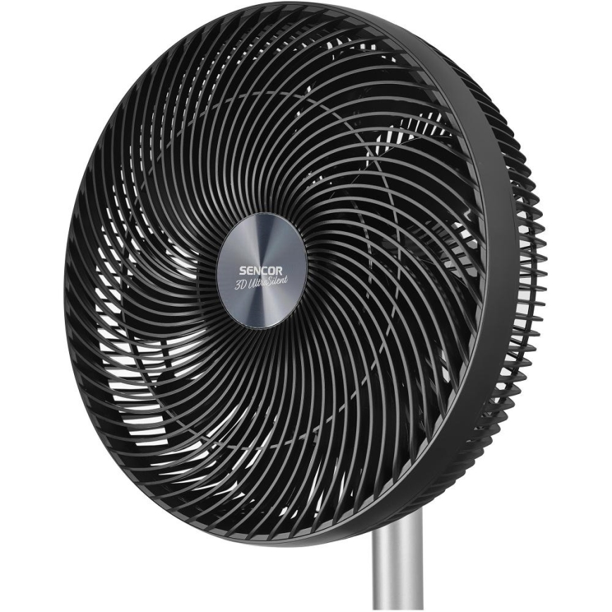 Sencor - Ανεμιστήρας δαπέδου 3D UltraSilent 26W/230V Wi‑Fi μαύρος + τηλεχειριστήριο