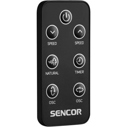Sencor - Ανεμιστήρας δαπέδου 3D UltraSilent 26W/230V Wi‑Fi μαύρος + τηλεχειριστήριο