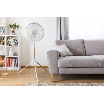 Sencor - Επιδαπέδιος ανεμιστήρας 50W/230V Ø 40 cm λευκό/οξιά