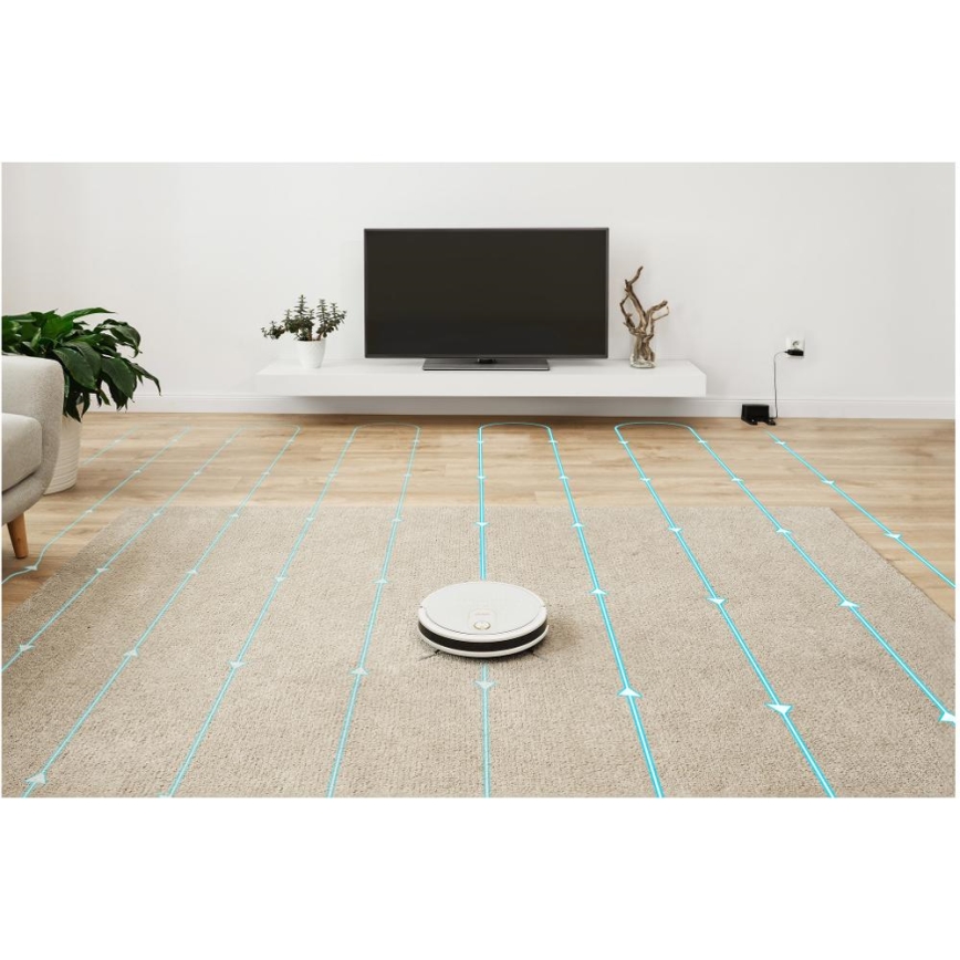 Sencor - Έξυπνη ρομποτική σκούπα με λειτουργία σφουγγαρίσματος 2 σε 1, 28W/2600 mAh, Wi-Fi, λευκή + τηλεχειριστήριο