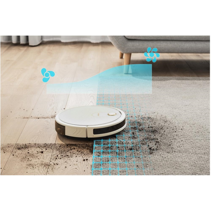 Sencor - Έξυπνη ρομποτική σκούπα με λειτουργία σφουγγαρίσματος 2 σε 1, 28W/2600 mAh, Wi-Fi, λευκή + τηλεχειριστήριο