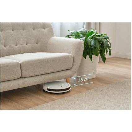 Sencor - Έξυπνη ρομποτική σκούπα με λειτουργία σφουγγαρίσματος 2 σε 1, 28W/2600 mAh, Wi-Fi, λευκή + τηλεχειριστήριο