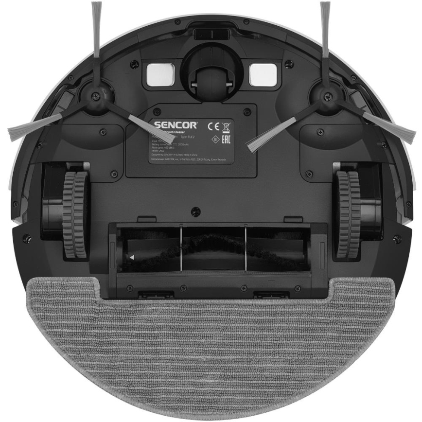 Sencor - Έξυπνη ρομποτική σκούπα με λειτουργία σφουγγαρίσματος 2 σε 1, 28W/2600 mAh, Wi-Fi, λευκή + τηλεχειριστήριο