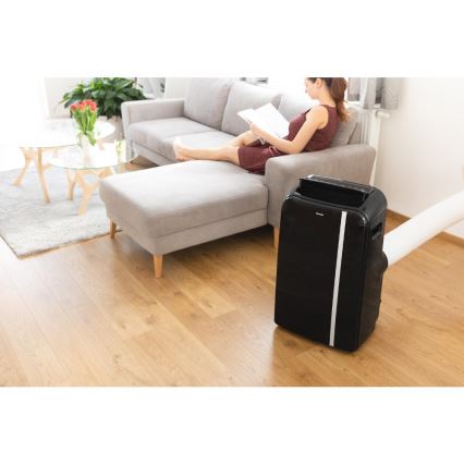 Sencor - Έξυπνο φορητό κλιματιστικό 3σε1, με πλήρη αξεσουάρ 1450W/230V 12000 BTU Wi-Fi μαύρο + τηλεχειριστήριο